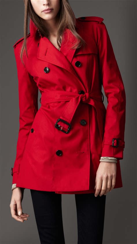 trench coat rosso burberry donna|burberry shell trench coat.